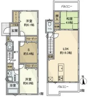 東京都練馬区関町北3丁目【一戸建】の間取り