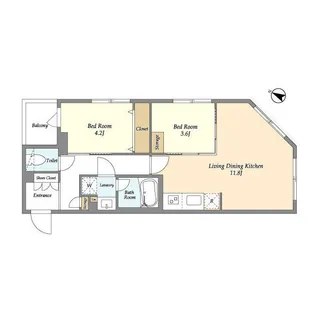 ウェルスクエア中野富士見町【4階】の間取り