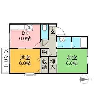 サイプレスタウン B【1階】の間取り
