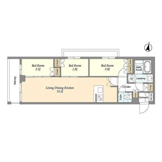 アジールコート練馬中村橋【2階】の間取り