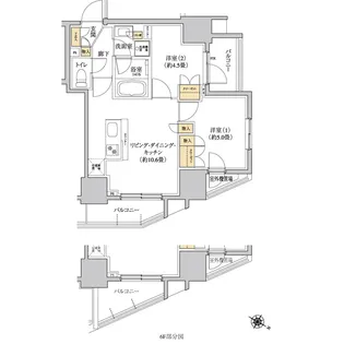 グレーシアフィット三軒茶屋【14階】の間取り