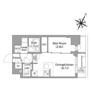 コンフォリア・リヴ新中野SOUTH【6階】の間取り