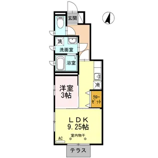 カーサ・ミュー【1階】の間取り