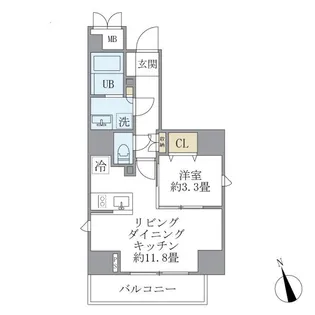 ラペルラ四谷【10階】の間取り