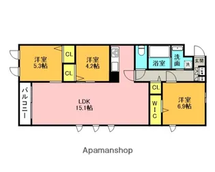 THE BELUGA 世田谷 RESIDENCE【3階】の間取り