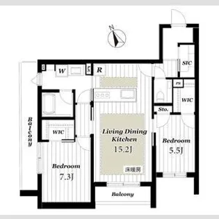 グランフォルトゥーナ久我山【2階】の間取り
