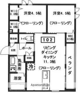 仮)へーベルメゾン中央5丁目北棟【3階】の間取り