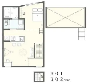 ボヌール高円寺【302号室】の間取り