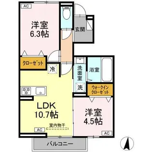 ペニーレーン石神井台 A棟【1階】の間取り