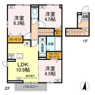 ペニーレーン石神井台 A棟【2階】の間取り