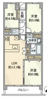 中野方南町グランドハイツ【4階】の間取り