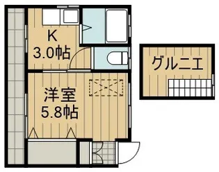 旭ヶ丘ハイツ【2階】の間取り