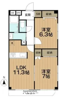 レジデンスミヤビ【2階】の間取り
