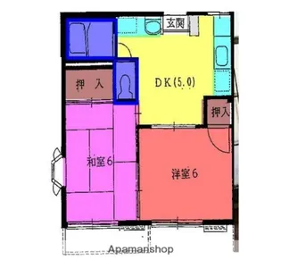 ロジ・カナールC【1階】の間取り