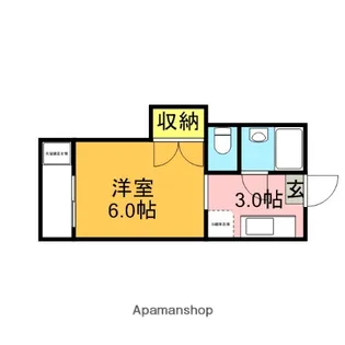 サンピュアーパレス【3階】の間取り