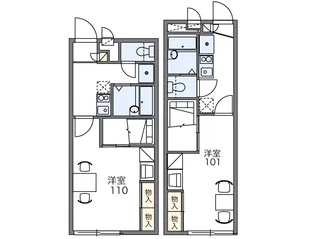 レオパレスエスポワール【1階】の間取り