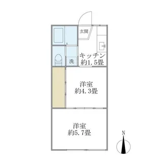 共永コーポ B棟【1階】の間取り