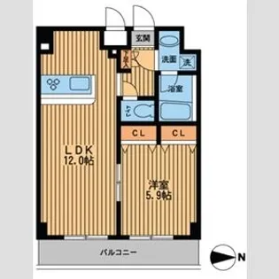 プライムアーバン中野上高田【3階】の間取り
