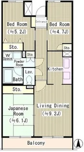 マンションカメリア 弐番館【2階】の間取り