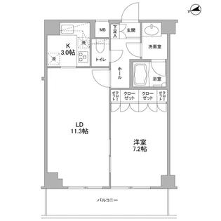 コンフォリア東中野DEUX【8階】の間取り