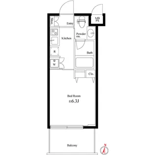 ラスパシオ三軒茶屋【2階】の間取り