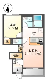 レジデンス少納言【1階】の間取り