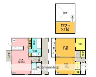 東京都武蔵野市吉祥寺北町3丁目【テラスハウス】の間取り