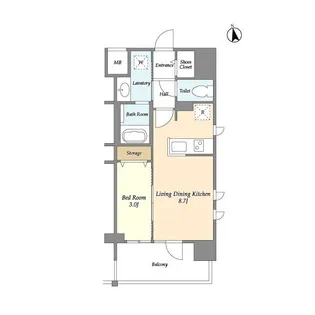 アプリーレ東中野【4階】の間取り