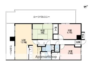 東京都武蔵野市中町2丁目【マンション】の間取り