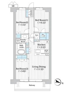 アビティグランデ砧 (C棟)【2階】の間取り
