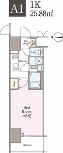 クロスレジデンス飯田橋【4階】の間取り