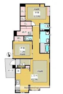 CASA ASPERA JIYUGAOKA【1階】の間取り