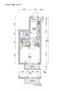 スカイコートグランデ成城【502号室号室】の間取り