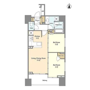 ミリアレジデンス中野坂上【2階】の間取り
