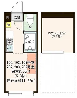 東京都杉並区松ノ木3丁目【アパート】の間取り