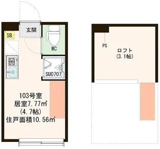東京都杉並区下高井戸2丁目【アパート】の間取り