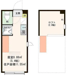 ハーモニーテラス桜上水Ⅲ【2階】の間取り