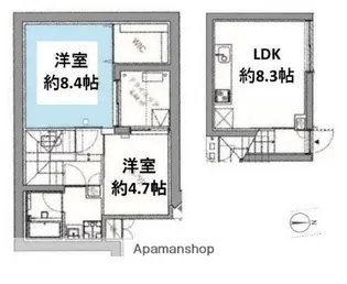 ミレドゥーエ三軒茶屋【1階】の間取り