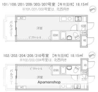 ドミトリ武蔵関【2階】の間取り