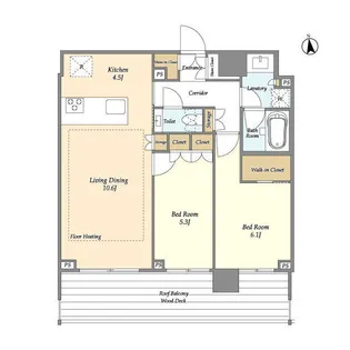 オアーゼ新宿市谷薬王寺【4階】の間取り