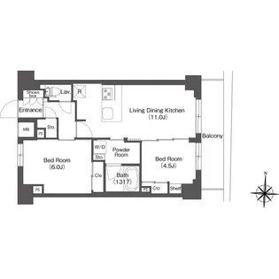 バウスフラッツ高円寺【8階】の間取り