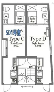 セレーノ上高田【5階】の間取り