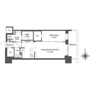 コンフォリア東新宿【4階】の間取り