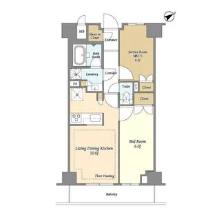 市谷台町坂フロント【2階】の間取り