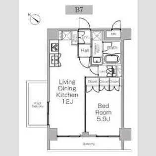 プラウドフラット三軒茶屋Ⅱ【3階】の間取り