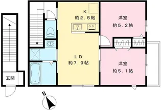 ポローニヤハウス【201号室号室】の間取り
