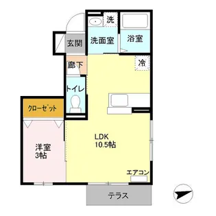 カーサ フェリーチェ【1階】の間取り
