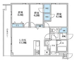 SーRESIDENCE富士見ヶ丘AFFORD【3階】の間取り