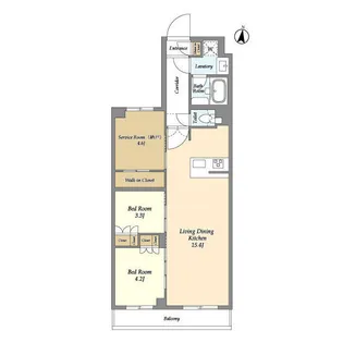 アジールコート練馬中村橋【1階】の間取り