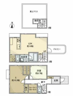 東京都杉並区桃井1丁目【一戸建】の間取り